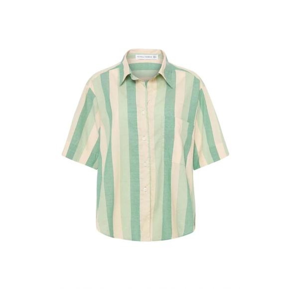 NEW FAITHFULL THE BRAND hula shirt in pape stripe - green - Picture 3 of 4
